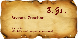 Brandt Zsombor névjegykártya